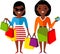 Shopping concept with african american woman, girl, lady buyer.