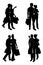 Shopping Couples Silhouettes