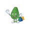 Shopping cute avocado cartoon on white background