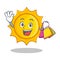 Shopping cute sun character cartoon