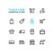 Shopping and Delivery Symbols - thick line design icons set