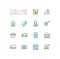 Shopping and Delivery Symbols - thick line design icons set