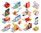 Shopping E-commerce Isometric Icons Set
