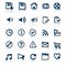 Shopping and e-commerce white & blue icon set