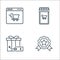 shopping ecommerce line icons. linear set. quality vector line set such as medal, gift, shopping online