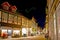 The shopping Emmernstrasse street in the evening, on Nov 22, 2012 in Hamelin, Germany