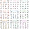 Shopping, finance, business, communications, wedding, navigation internet website mega set outline vector icons