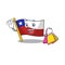 Shopping flag chile isolated with the cartoon
