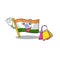 Shopping flag indian with the mascot shape