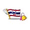 Shopping flag thailand isolated with the character