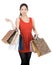 Shopping girl carry paper bag
