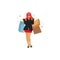 Shopping Girl vector illustration concept