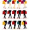 Shopping girls or Female legs with colorful shoes