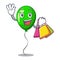 Shopping green baloon on left corner mascot