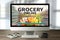 Shopping groceries on online supermarket for food grocery shop