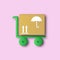 Shopping hand truck and packag 3d Icon