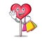 Shopping heart lollipop character cartoon