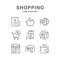Shopping icon set grey color, use for web and company logo