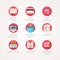 Shopping icons set. Modern flat colored illustrations. Online commerce and retail business related icons.