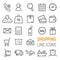 Shopping icons set. Vector flat line illustrations