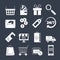 Shopping icons vector set . Purchase and delivery collection. Online or offline shopping sign. Money sale