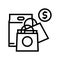 shopping leisure line icon vector illustration
