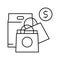 shopping leisure line icon vector illustration