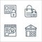 Shopping line icons line icons. linear set. quality vector line set such as warehouse, online shopping, shopping bags
