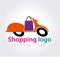 Shopping logo, Shop logo vector for business Bike logo vector illustration