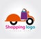 Shopping logo, Shop logo vector for business Bike logo vector illustration