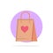 Shopping, Love, Gift, Bag Abstract Circle Background Flat color Icon