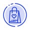 Shopping, Love, Gift, Bag Blue Dotted Line Line Icon