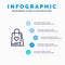 Shopping, Love, Gift, Bag Blue Infographics Template 5 Steps. Vector Line Icon template