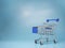 Shopping mall cart model On a blue background