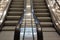 Shopping Mall Interior with Empty Escalators and No People Around. Modern Staircase Escalators