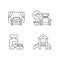 Shopping mall products and services pixel perfect linear icons set