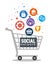 Shopping online cart with social apps