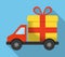 Shopping online truck gift icon. Vector graphic