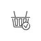 Shopping, order success line icon