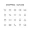 Shopping outline icon set