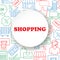 Shopping outline icons set