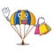 Shopping parachute isolated with in the cartoons