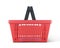 Shopping plastic basket front view