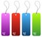 Shopping price tags in 4 colors