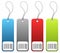 Shopping price tags in 4 colors