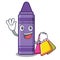 Shopping purple crayon in the cartoon shape