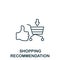 Shopping Recomendation icon. Monochrome simple line Data Science icon for templates, web design and infographics