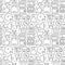 Shopping related seamless pattern with outline icons