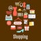 Shopping and retail commerce icons