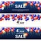 Shopping Sale To United States Independence Day Holiday 4 July Discount Banner Set
